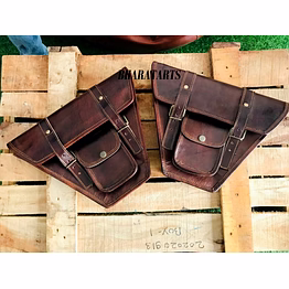 alton leathers pair brown leather saddle bag motorcycle panniers left right 2 side bag tool bag