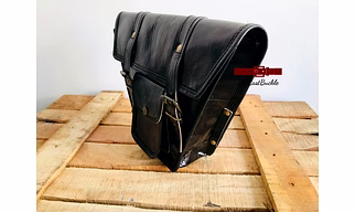 Black Leather Motorcycle Saddle Bag 2 Side Panniers Luggage Saddlebags Tool Bags