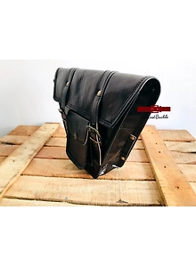 Black Leather Motorcycle Saddle Bag 2 Side Panniers Luggage Saddlebags Tool Bags