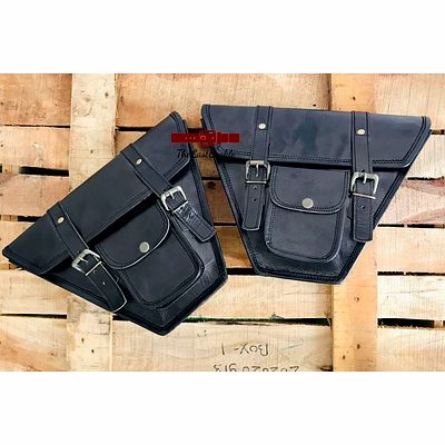 alton leathers black leather motorcycle saddle bag 2 side panniers luggage saddlebags tool bags