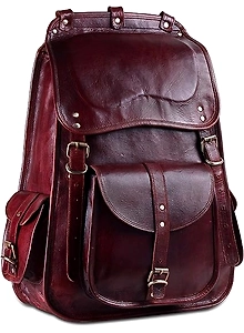 Unisex Backpack Leather Travel Hand Shoulder School Bag Satchel Rucksack