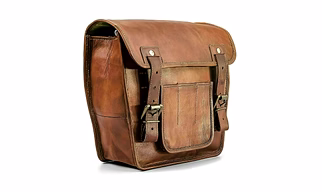 2 Real Vintage Brown Leather Saddle Bag Motorcycle Left Right Luggage Panniers