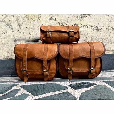 alton leathers 3 brown leather motorcycle side pouch saddlebags saddle bag panniers 2side pouch