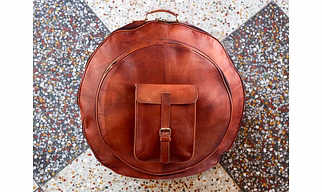 Brown GOAT Leather Cymbal Bag | Cymbal Carrying Case | Gift For Drummers