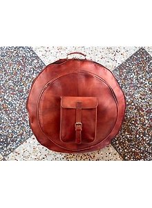 Brown GOAT Leather Cymbal Bag | Cymbal Carrying Case | Gift For Drummers