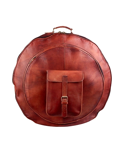 Brown GOAT Leather Cymbal Bag | Cymbal Carrying Case | Gift For Drummers-20 INCHES-2