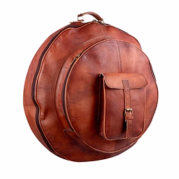 alton leathers brown goat leather cymbal bag | cymbal carrying case | gift for drummers