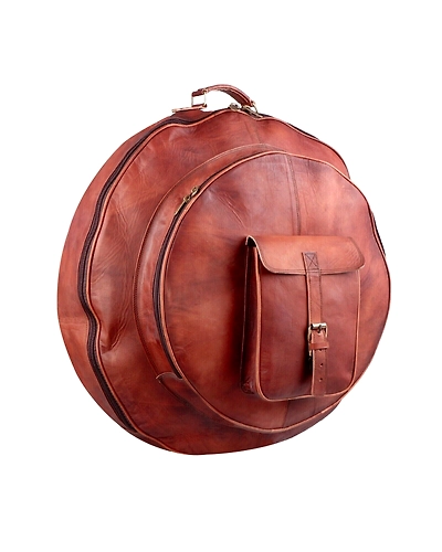 Brown GOAT Leather Cymbal Bag | Cymbal Carrying Case | Gift For Drummers-12265314