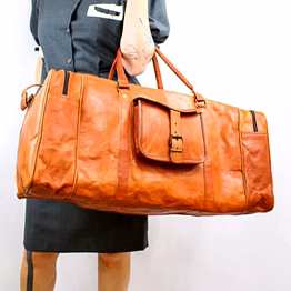 alton leathers new handmade genuine leather large duffel brown weekend luggage travel bag