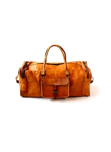 New Handmade Genuine Leather Large Duffel Brown Weekend Luggage Travel Bag