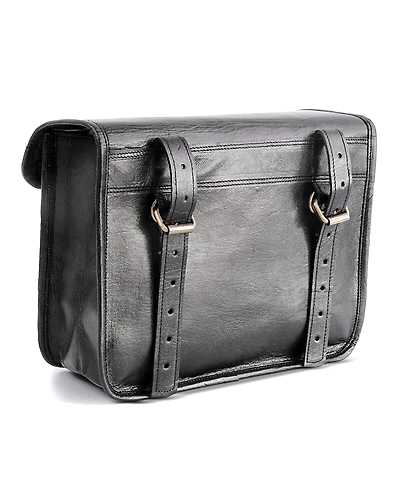 Motorcycle Leather Pouch Panniers Black Side Saddle Bag Saddlebags Bags Tool 2-2