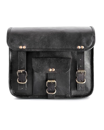 Motorcycle Leather Pouch Panniers Black Side Saddle Bag Saddlebags Bags Tool 2-1