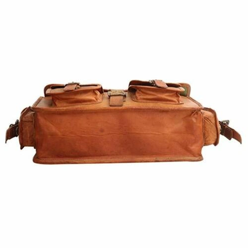 Vintage Leather Large Men's Laptop Bag Handmade Briefcase Messenger Satchel Bag-9X11X5 INCH-4