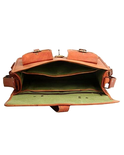 Vintage Leather Large Men's Laptop Bag Handmade Briefcase Messenger Satchel Bag-9X11X5 INCH-3