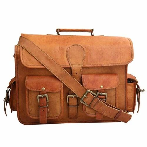 Vintage Leather Large Men's Laptop Bag Handmade Briefcase Messenger Satchel Bag-9X11X5 INCH-2