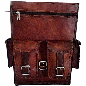 Backpack Rucksack Messenger Bag Men's Genuine Leather Vintage Laptop Satchel Bag