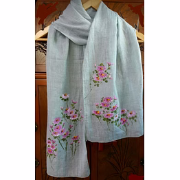 cotton scarf hand-painted