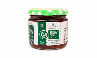 Ramkela Original Mango Pickle | 100% Homemade | 100% Sun-Dried, 100% Sun Matured Premium Quality Mango Pickle | Glass Jar Packing
