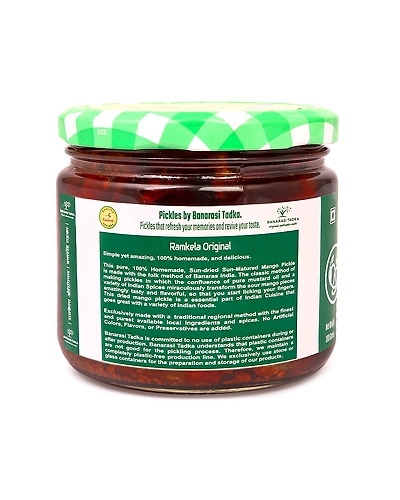 Ramkela Original Mango Pickle | 100% Homemade | 100% Sun-Dried, 100% Sun Matured Premium Quality Mango Pickle | Glass Jar Packing-1