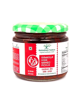 Ramkela Hing Mango Pickle | 100% Homemade | 100% Sun-Dried, 100% Sun Matured Premium Quality Mango Pickle | Glass Jar Packing