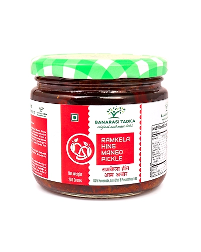 Ramkela Hing Mango Pickle | 100% Homemade | 100% Sun-Dried, 100% Sun Matured Premium Quality Mango Pickle | Glass Jar Packing-12179614