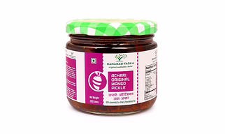 Achari Original Mango Pickle | 100% Homemade | 100% Sun-Dried, 100% Sun Matured Premium Quality Mango Pickle | Glass Jar Packing
