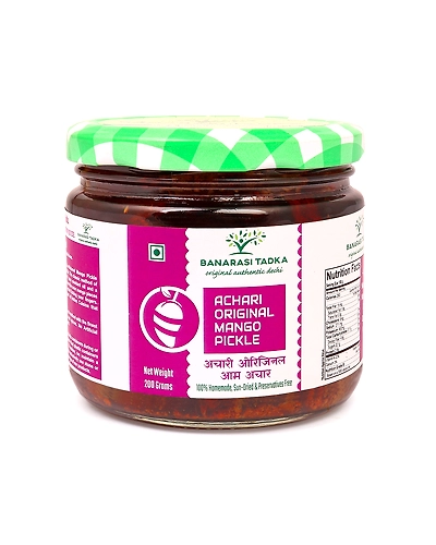 Achari Original Mango Pickle | 100% Homemade | 100% Sun-Dried, 100% Sun Matured Premium Quality Mango Pickle | Glass Jar Packing-12187536