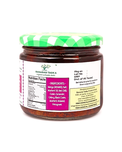 Achari Original Mango Pickle | 100% Homemade | 100% Sun-Dried, 100% Sun Matured Premium Quality Mango Pickle | Glass Jar Packing-1