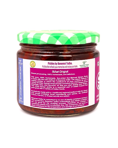 Achari Original Mango Pickle | 100% Homemade | 100% Sun-Dried, 100% Sun Matured Premium Quality Mango Pickle | Glass Jar Packing-2