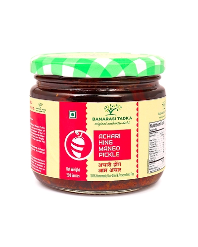 Achari Hing Mango Pickle | 100% Homemade | 100% Sun-Dried, 100% Sun Matured Premium Quality Mango Pickle | Glass Jar Packing-12187534