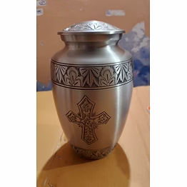 cross aluminium urns