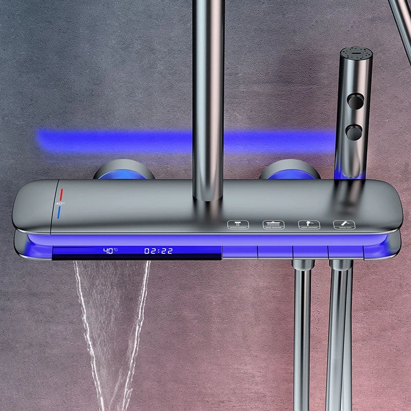 02_Thermostatic Shower System with Atmosphere Blue Led Light-4