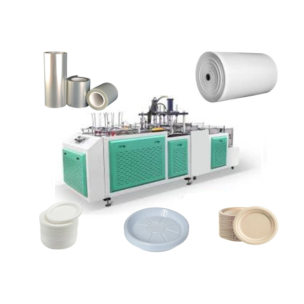 Disposable Plate Making Machine With Finished Goods-1015