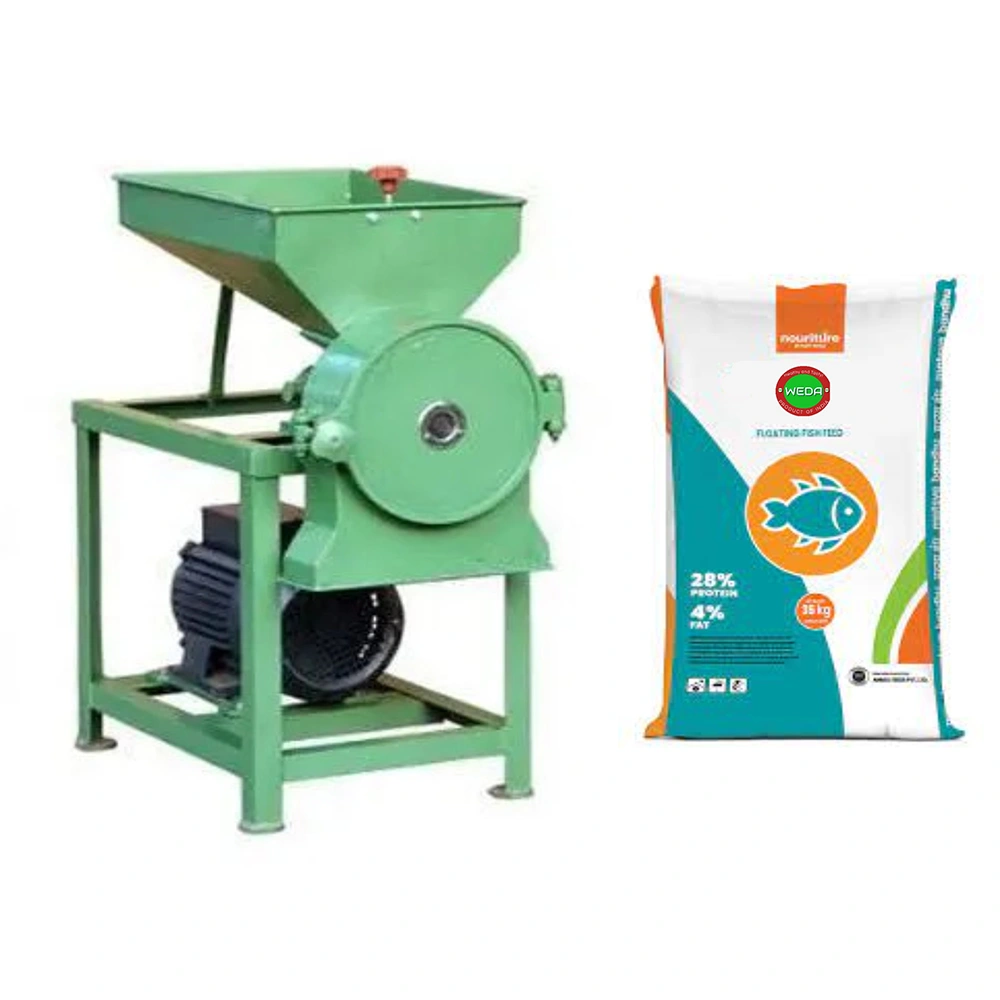 Fish Feed Grinder Machine 150 200Kgs Per Hr With Finished Goods-1021