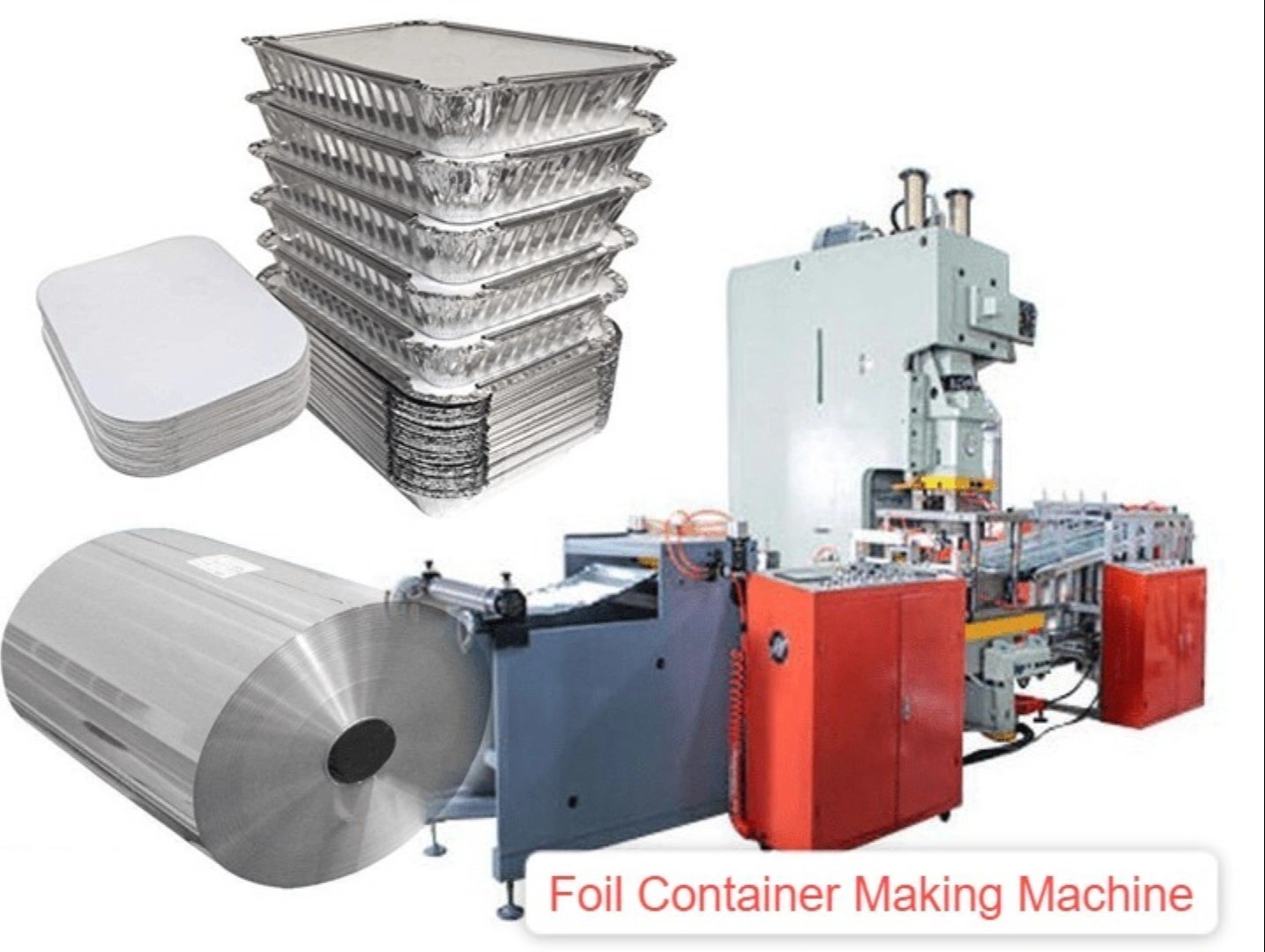 Aluminium Food Container Making Machine With Finished Goods-1