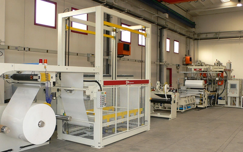 Plastic Extruder Line For Plastic Rolls Automatic With Finished Goods-1