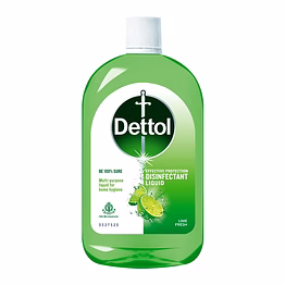 reckitt dettol multi-purpose disinfectant liquid for floor & surface cleaning, lime fresh fragrance, 1l