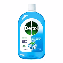reckitt dettol liquid disinfectant for personal hygiene, surface disinfection, floor cleaner (menthol cool, 250ml)