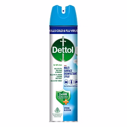 reckitt dettol disinfectant sanitizer spray bottle | kills 99.9% germs & viruses | germ kill on hard and soft surfaces (spring blossom, 225ml)