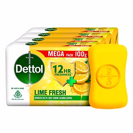 reckitt dettol lime fresh (lime cool) bathing soap bar 100gm pack of 4