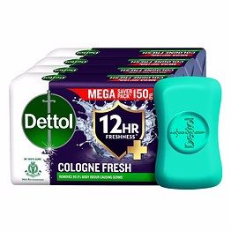reckitt dettol cologne fresh bathing soap bar with 12hr freshness 150g pack of 4