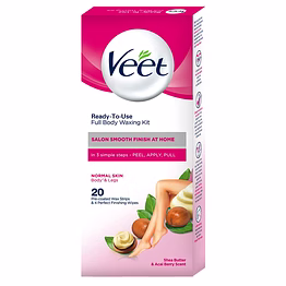veet full body waxing kit - normal skin (20 strips)