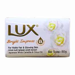 unilever lux bright impress soap bar, japanese camellia & citrus oil, for visibly bright & glowing skin, 80g