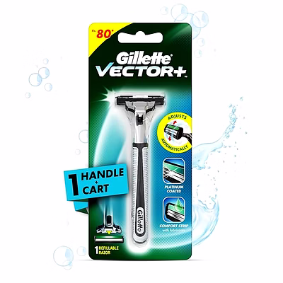 p&g gillette vector plus manual shaving razor, 1 pc