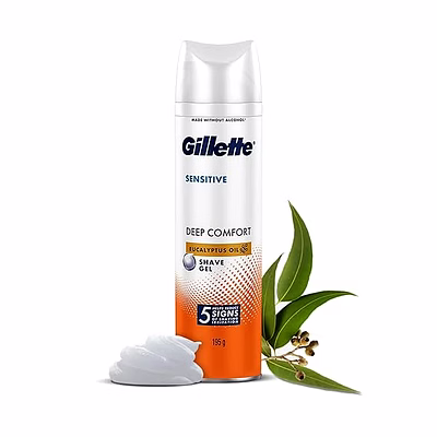 p&g gillette sensitive shave gel, deep comfort