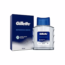 p&g gillette after shave splash refreshing breeze 100ml, white.