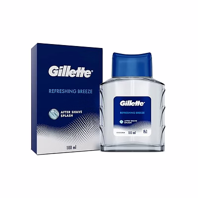 p&g gillette after shave splash refreshing breeze 100ml, white.