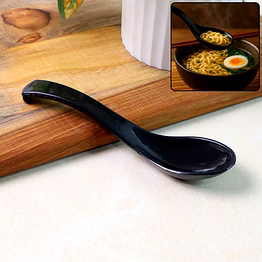 plastic soup spoon – deep bowl (1 pc / black)