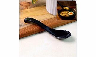 Plastic Soup Spoon – Deep Bowl (1 Pc / Black)