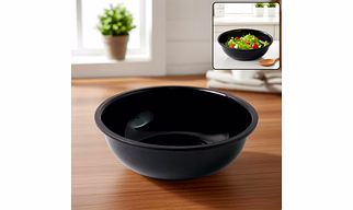 Plastic 6 Inch Black Round Deep Serving Bowl (1 Pc)